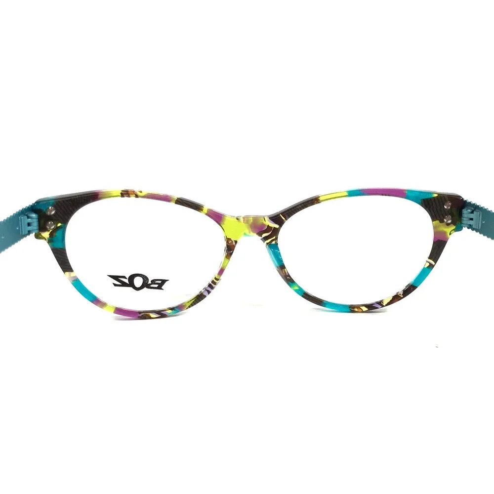 BOZ Eyeglasses Frames ZIGZAG 2575 Yellow Blue Pucci Cat Eye 53-16-137